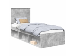 Estrutura da Cama com Cabeceira Cinza Concreto 75x190 cm MAISON EXCLUSIVE