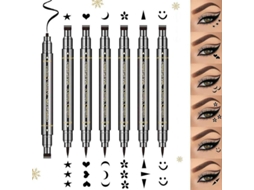 Lápis de Eyeliner Líquido Duas Pontas com Carimbo À Prova de Água e Suor 6pcs 6 Formas