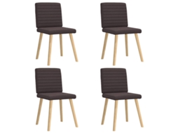 Vidaxl Cadeiras De Jantar 4 Pcs Tecido Castanho-escuro