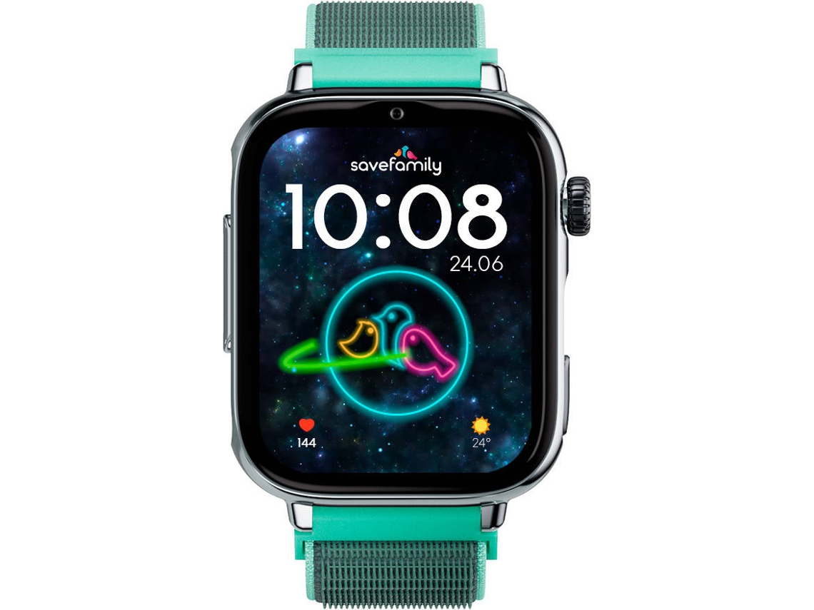 Smartwatch SAVEFAMILY SaveWatch Plus 2 para Crianças (Tecido - Prateado/Ocean)