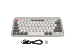 Aetheria teclado Sem Fio Bluetooth 2.4g Modo Dual Compacto Mini com Teclas Redondas Branco para Windows Android Ios