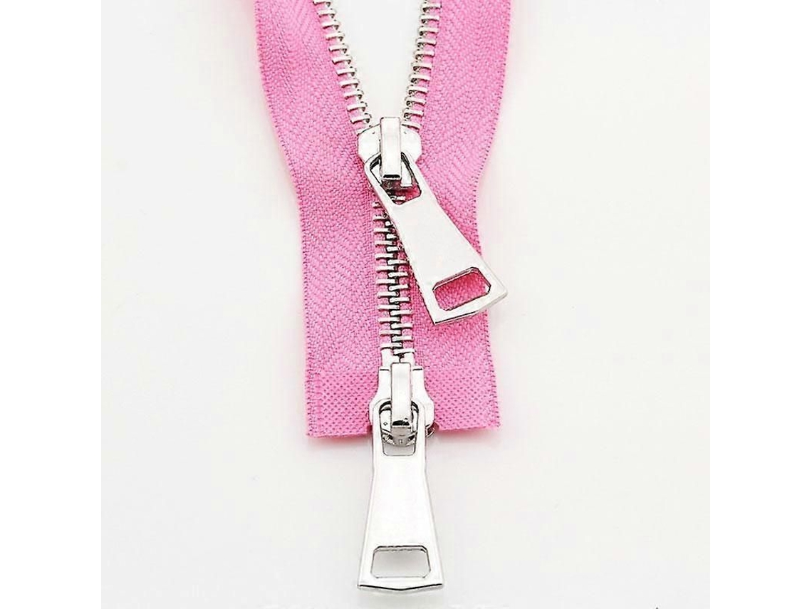 Fechadura de Metal para Jaqueta com 2 Sliders Aberta 5 Diy Longa 70/90cm Acessório de Vestuário 70 Cm Rosa