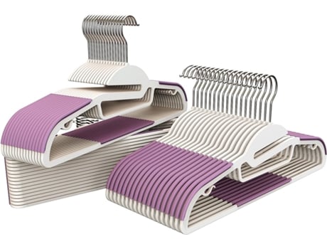 Cabides de Plástico Antiderrapante | Medida 41cm | Cabides com Superfície Antiderrapante | Gancho Giratório de 360º |48 Unidades COM-FORT HOUSE