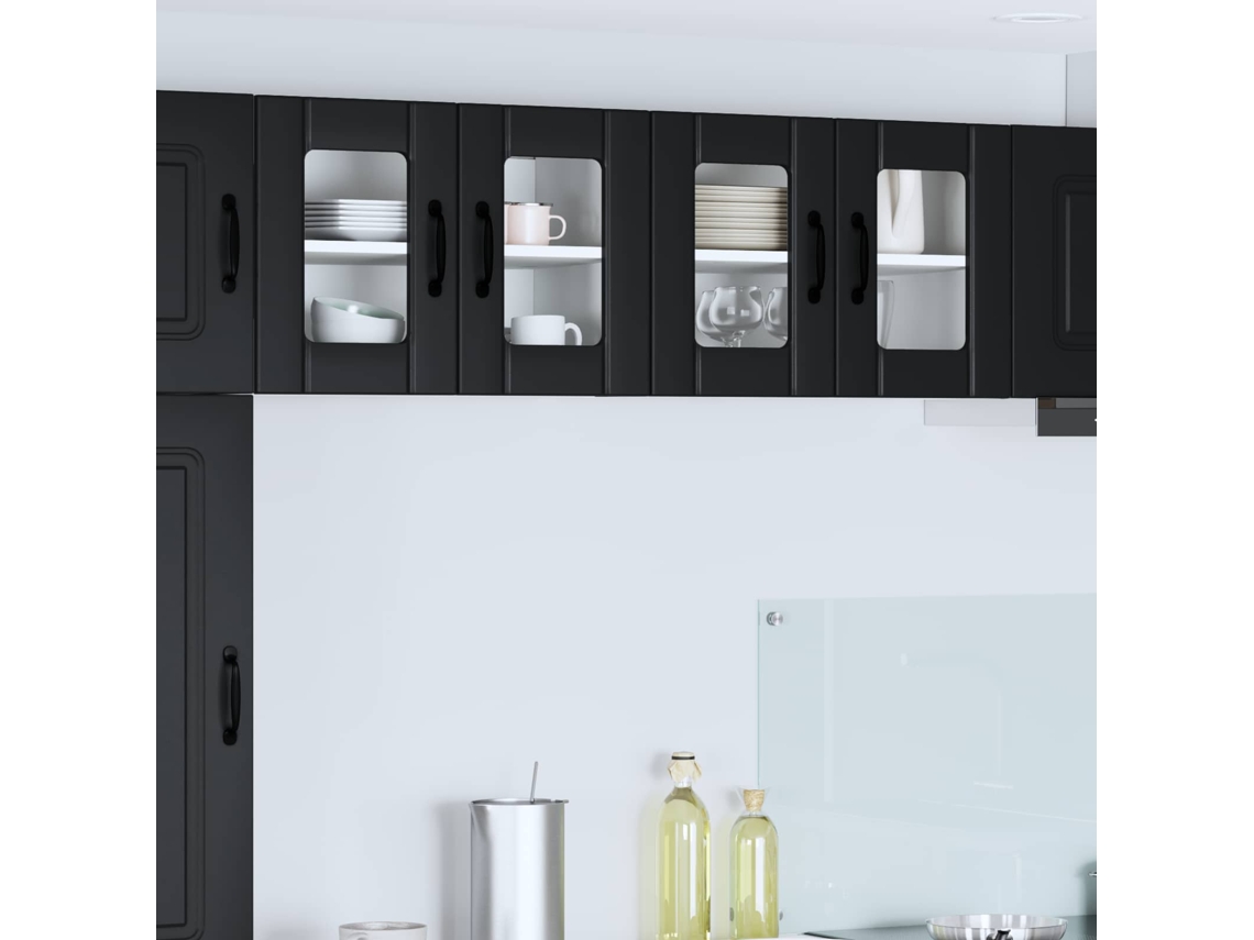 Vidaxl Armário De Vidro De Parede Lucca Preto 60 X 31 X 40 Cm