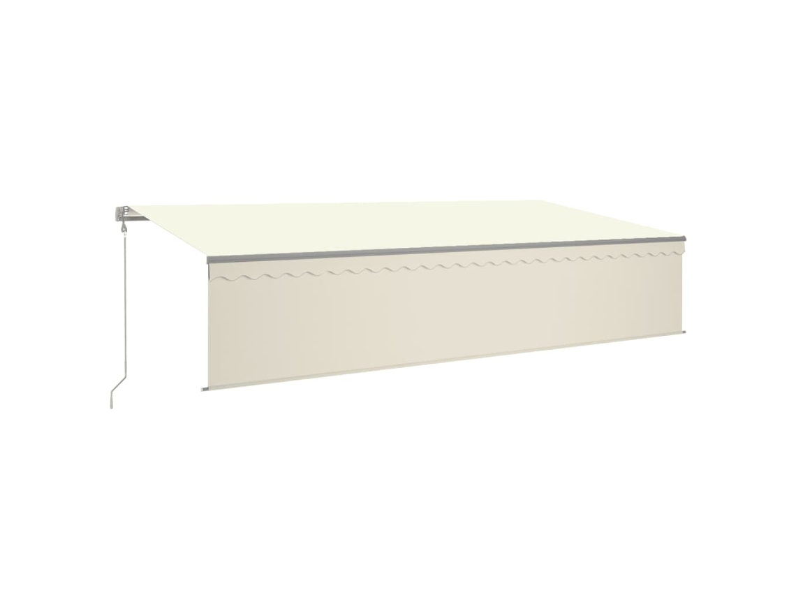 Toldo retrátil automático com estore VIDA XL cor creme (6x3 m)