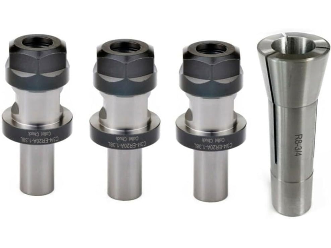 Kit De Pinça R8 Er20 3/4" Para Porta-ferramentas Tts Com Porca