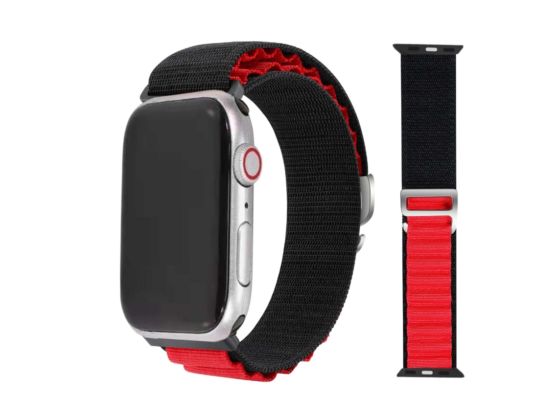 Bracelete Alpine G-Hook Ajustável Apple Watch Series 6 40Mm Preto e Vermelho