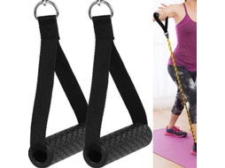 Agarres De Silicona Com Núcleo Abs Para Treinamento De Força, Acessórios Para Bandas De Resistência Para Academia E Yoga, 2 Peças Pretas