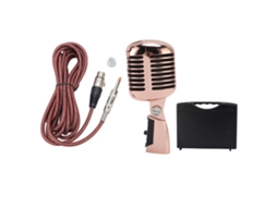 Microfone LAXISCREED Cardióide Retrô Ajustável Ouro Rosa