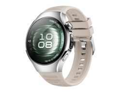 Bracelete Para Huawei Watch 5 (42mm) - Silicone Corrugado - Fivela De Aço Prate Starlight