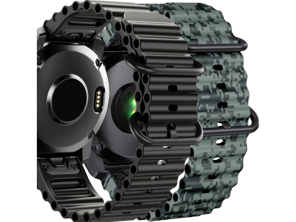 Pacote com 2 pulseiras ORYSIN Ocean Waves para Garmin Descent Mk3i 51mm