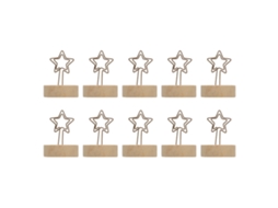 10 Portavasos Verticais Log Estrella Madeira Clip Notas Cartões Decoração De Mesa