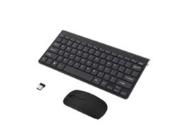 Aetheria kit Teclado e Mouse Sem Fio 2.4ghz Slim para Desktop Laptop Preto com Teclas Multimídia