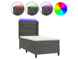 Box Spring Bed, Box Spring Beds Vidaxl Cinzeto Veludo (90 X 190 Cm)
