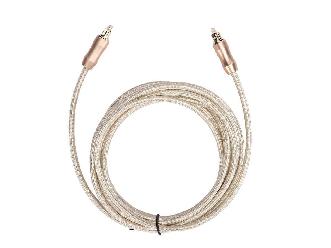 Cabo De Áudio Óptico Toslink Spdif Com Porta Quadrada Para Amplificador Decodificador De Áudio 3 Metros