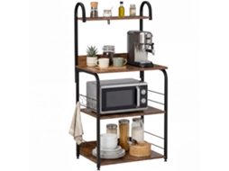 Mesa Console BTFORUS com gaveta e pés de aço,para sala ou entrada,80x30x76cm,marron
