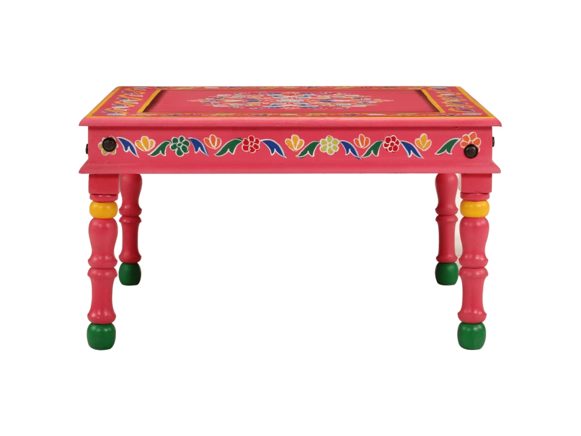 Mesa De Centromesa De Apoiomesa De Café Pintada À Mão Mangueira Maciça Rosa Wsd93227 Lovely Home