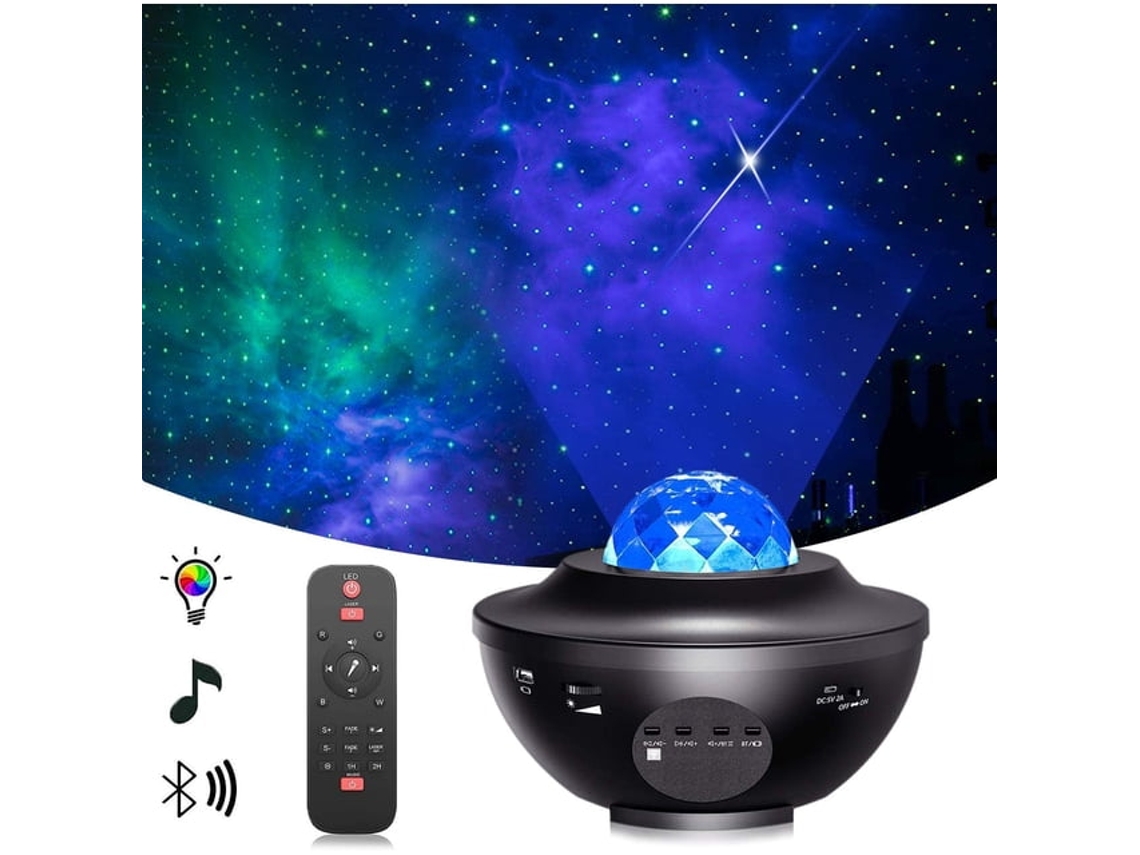 Luminária Noturna com Projetor de Céu Estrelado, Usb AQUAFORGE