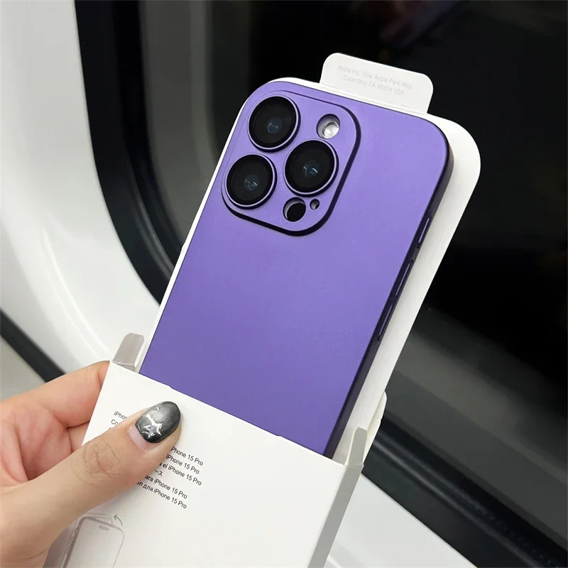 Capa De Celular Em Tpu Fosco (roxa) Para Iphone 14 Plus, Protege A Câmera E É Resistente A Impactos.