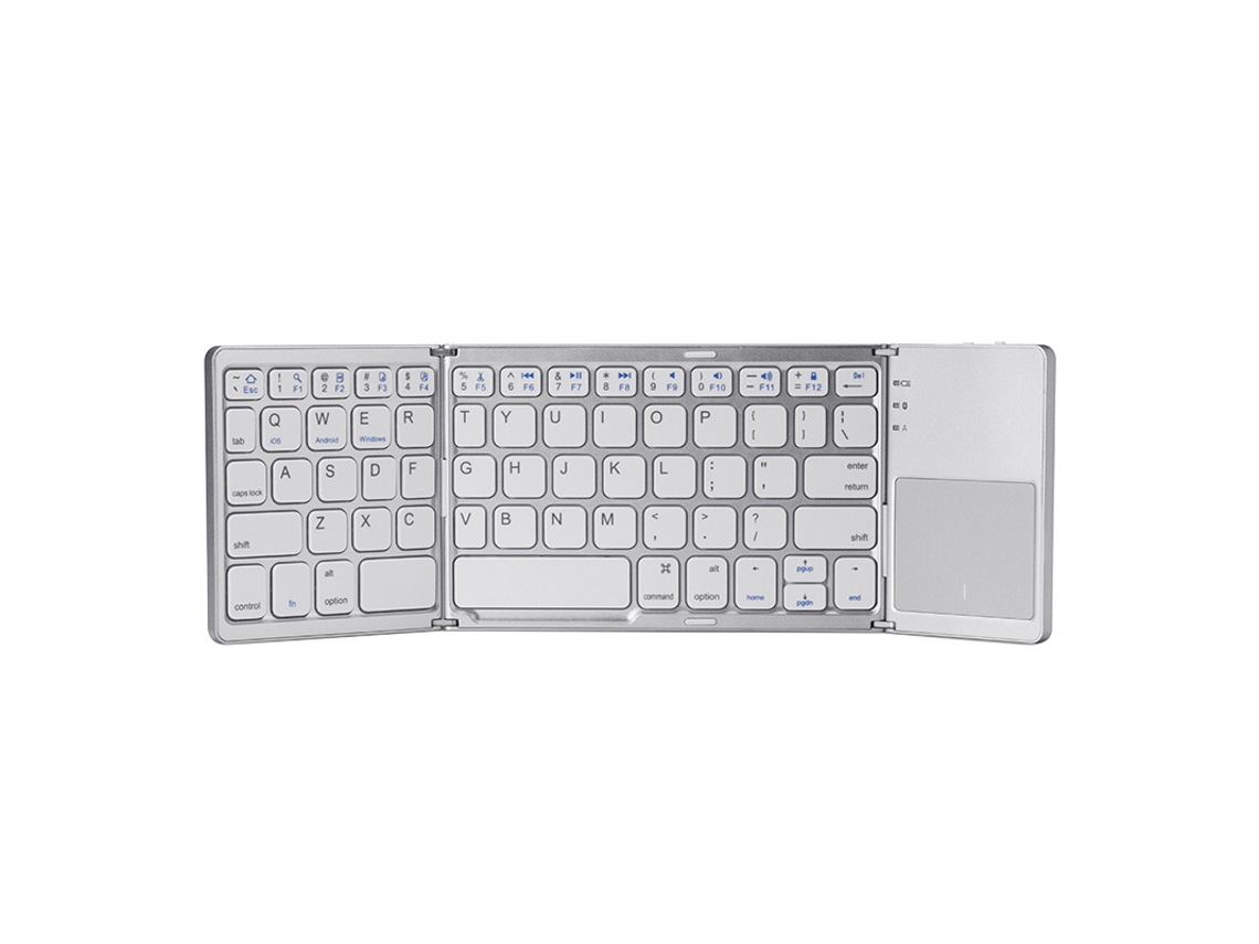 Teclado Bluetooth Sem Fio Dobrável Touchpad Compatível Com 3 Sistemas Para Celulares E Laptops, Compacto