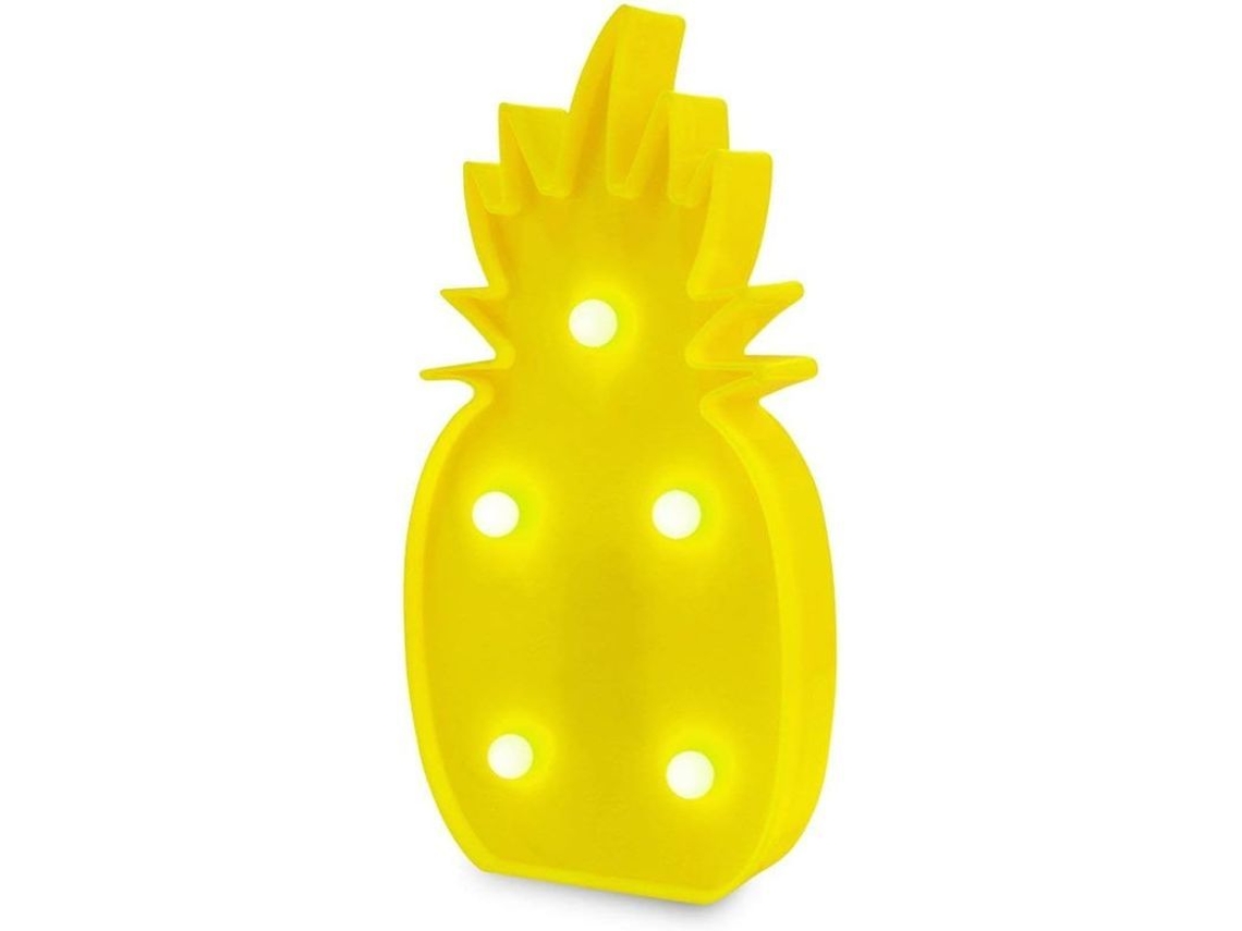 Luz de mesa de noite abacaxi LED fofa para quarto infantil, presente decorativo amarelo S/MARCA