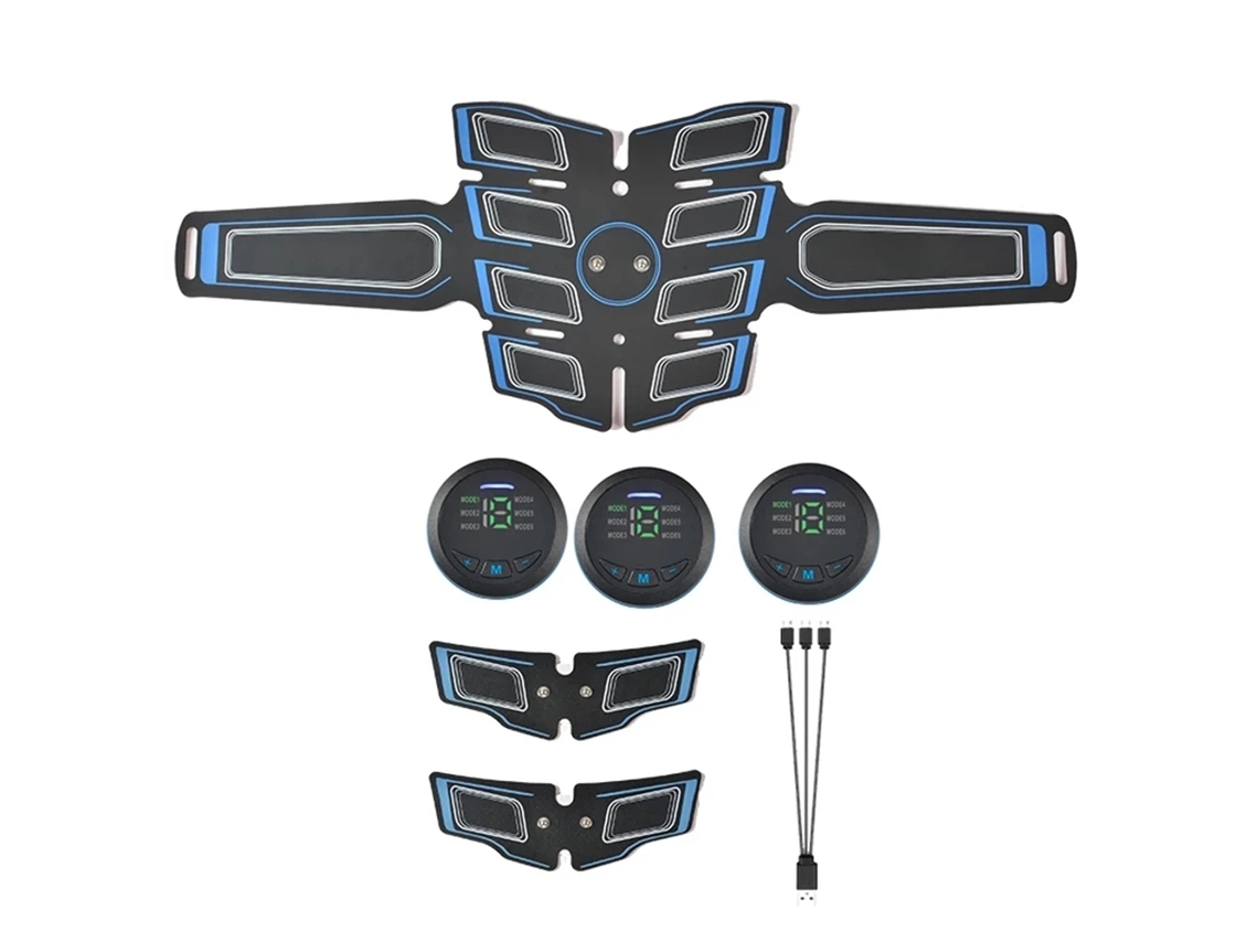 Estimulador Muscular Abdominal Ems Usb para Treinamento Físico, Feito de Abs e Tpr MDUG (azul)