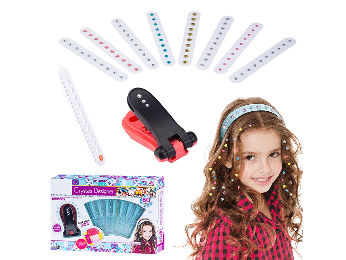 Primerox kit de Brincadeira de Cabelo Brilhante para Meninas Ferramenta de Estilo Diy com 8 Peças Presente para Crianças