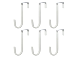 Lurelia Gancho De Porta, 6 Peças, Em Aço Inoxidável, Em Plástico, Para Toalhas E Roupas, 12x4,5cm, Preto/branco