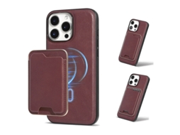 Capa Para Iphone 16 Pro Max Carteira Magnética Bolso Cartão Vermelho Czhhmart