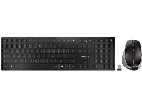 Cherry DW 9500 Slim Teclado Rato Incluído RF Wireless + Bluetooth Qwerty Espanhol Preto, Cinzento