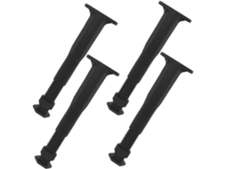 Conjunto De 4 Pés Plástico Preto Ajustáveis Para Móveis, Ideais Para Camas, Cômodas, Armários E Sofás