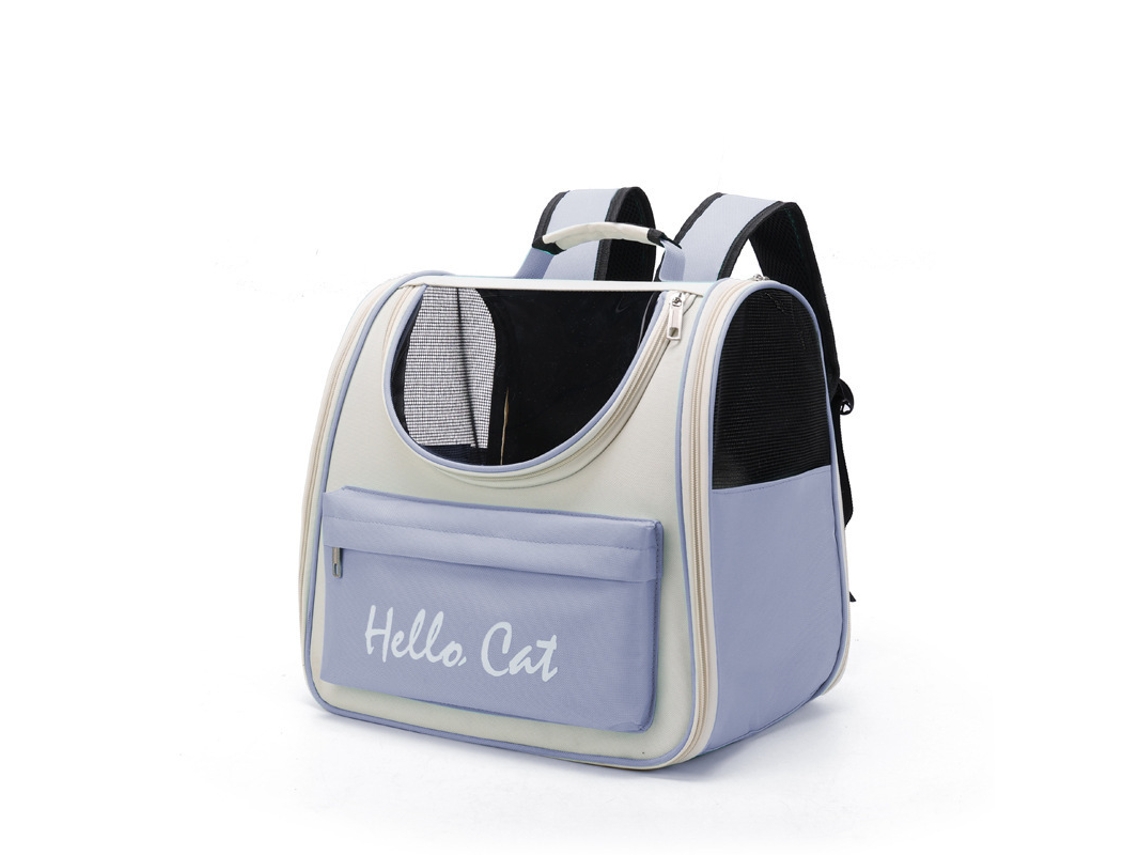 Mochila de Transporte para Animais de Estimação, Dobrável com Ventilação, Até 8 Kg Azul AQUAFORGE