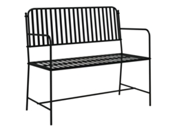 Conjunto 1 Banco De Jardim Vidaxl Preto Aço (103,5 X 51,5 X 90 Cm)