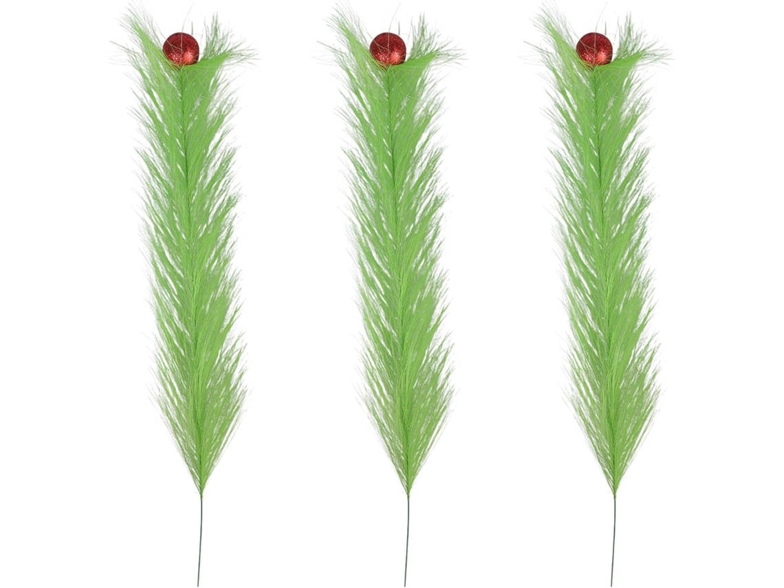 Conjunto De 3/8 Elegantes Galhos De Árvore De Natal Brilhantes Com Decorações Iluminadas.