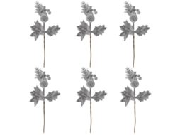 Laxiscreed Ramos Artificiais De Natal Dourados, Conjunto De 6 Peças, 23cm Para Decoração De Árvore Natalícia