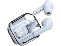 Fones de Ouvido Transparentes e Elegantes com Controle por Toque, Som Estéreo Hifi e Cancelamento de Ruído. SFUSHOS