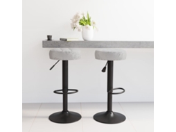 Vidaxl Cadeiras De Bar 2 Pcs Veludo Cinzento
