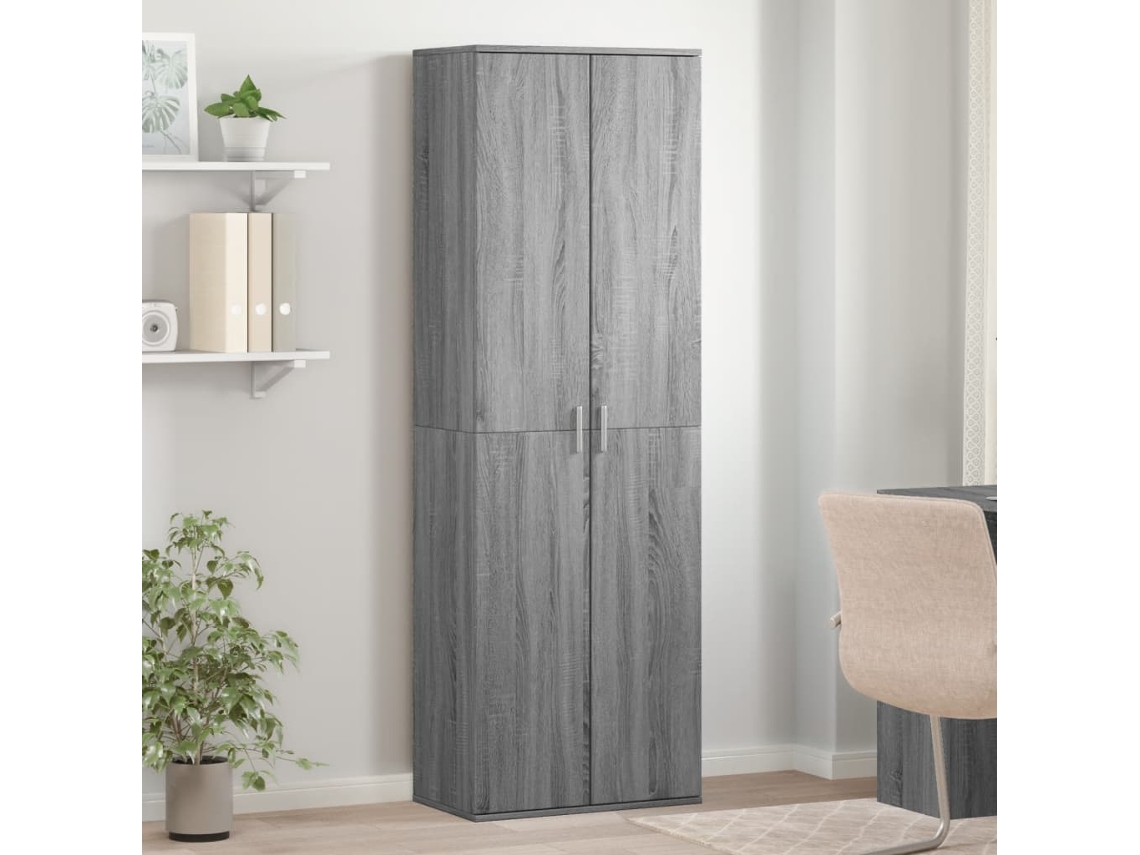 Vidaxl Aparador Alto 60x35x180 Cm Derivados De Madeira Cinzento Sonoma