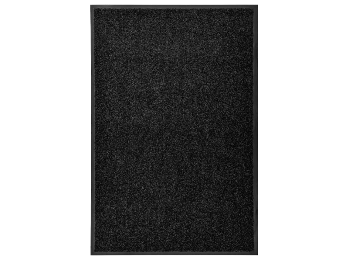 Vidaxl Tapete De Porta Lavável 60x90 Cm Preto