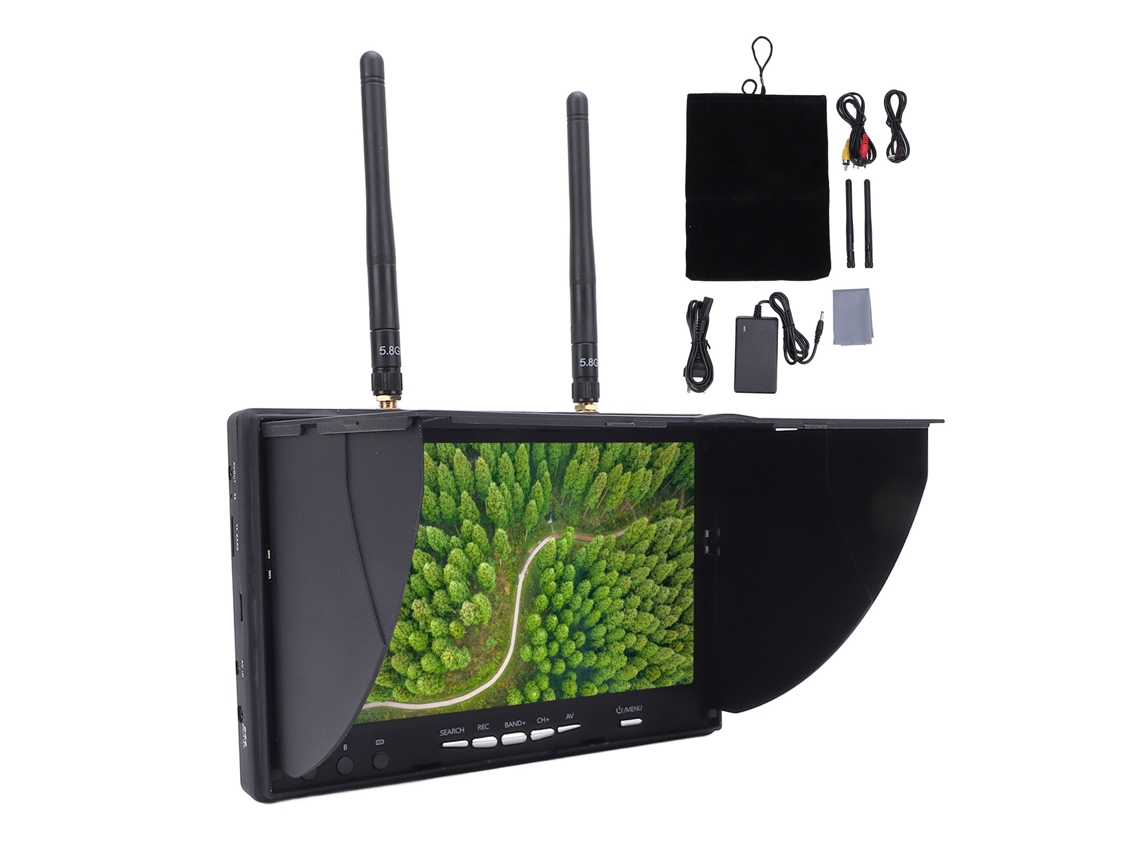 Tela Lcd Fpv Portátil 7 Polegadas 5.8ghz Dvr Eu