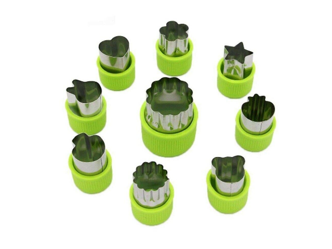 Conjunto De 9 Cortadores De Frutas E Vegetais De Aço Inoxidável Para Biscoitos Everley891
