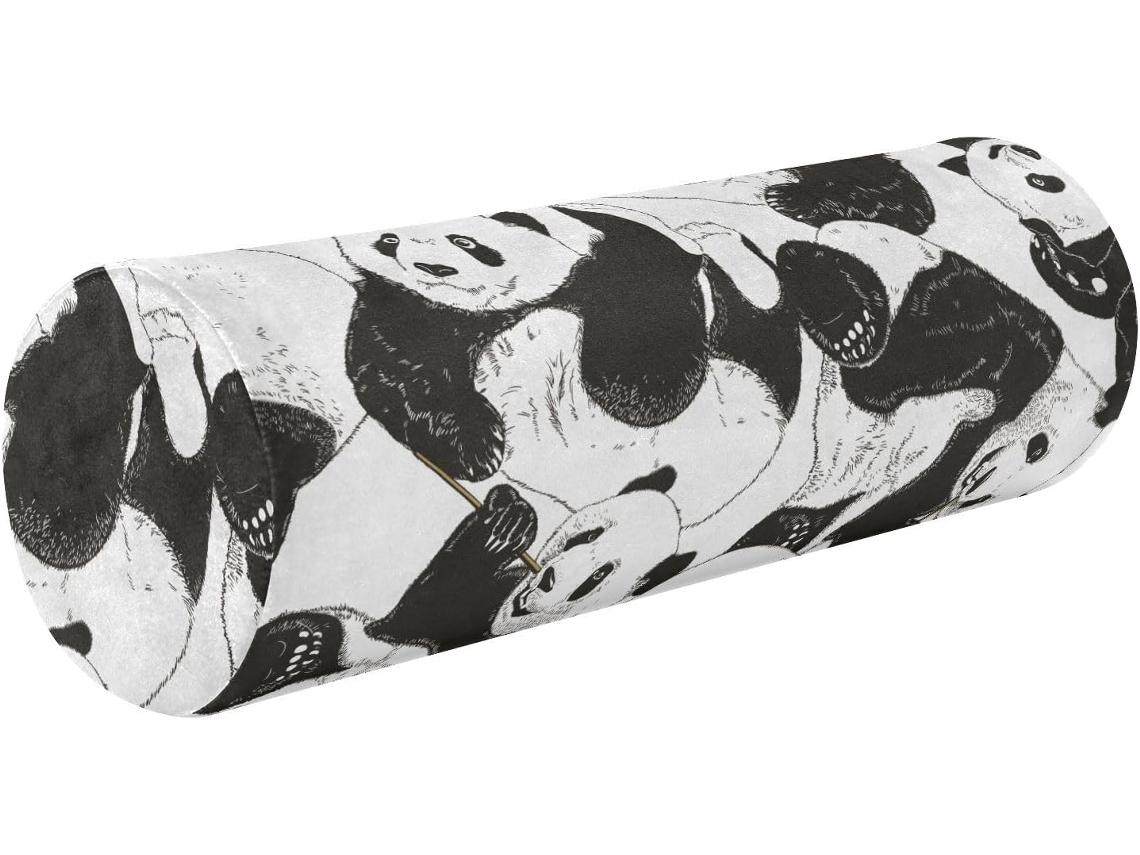 Capas de Almofada Cilíndrica Frodotgv Seamless Panda Suporte Ergonômico Fácil Limpar Ideal para Viagens, Casa