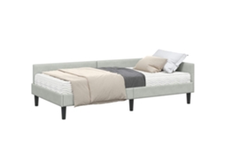 SYFAX™ Estrutura de Cama de Canto com Colchão 2 Pcs Cinzento claro
