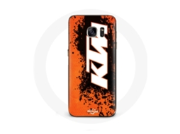 Capa para Samsung Galaxy S6 KTM logotipo Branco Fundo Laranja