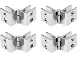 Dobradiça Para Porta De Vidro, Abertura De 180°, Fixação Bilateral Sem Furos Para Armário De 5 A 8 Mm, 1 Peça