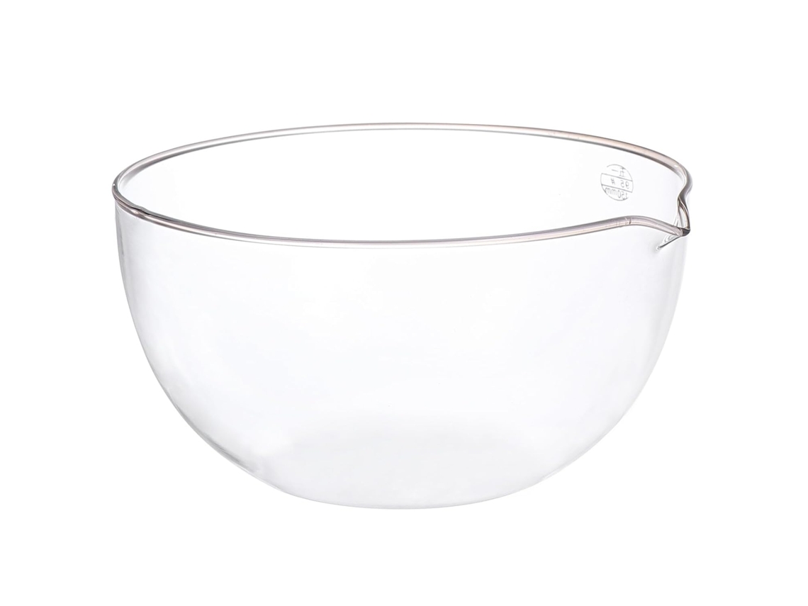 Prato Evaporador De Vidro Resistente Ao Calor Com Bico Para Despejar E Base.
