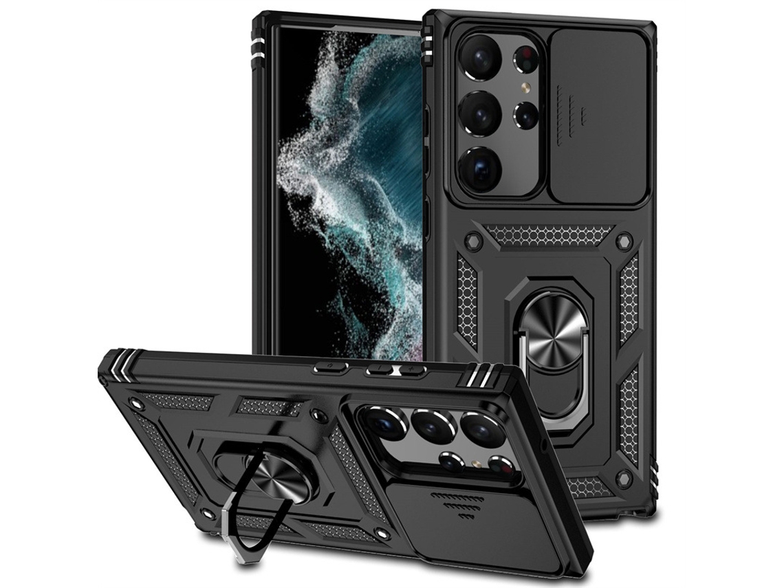 Capa Para Samsung S23 Ultra , Suporte De Anel Magnético Preto Hexinyigjly