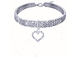 Collar De Cão Com Pedras Strass E Colar De Pérolas Ajustável, Design Elegante Para Cães Pequenos