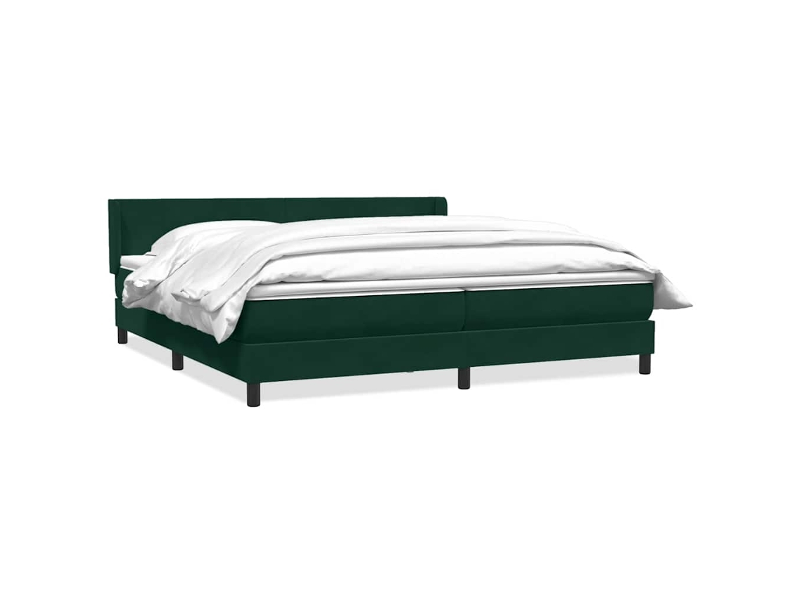 Cama com Molas/colchão 180x220 Cm Veludo Verde escuro MAISON EXCLUSIVE