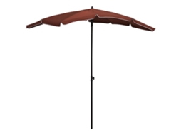 Vidaxl Guarda-sol De Jardim Com Poste 200x130 Cm Terracota